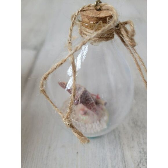 Starfish Message bottle Glitter ornament Xmas decor - Picture 5 of 7